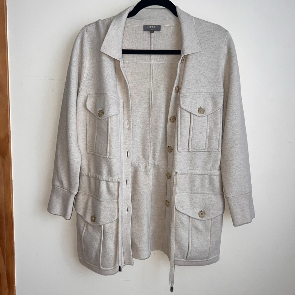 N. Peal London 90% Wool 10% Cashmere Pocket Cinched Waist Jacket
• Size Small
